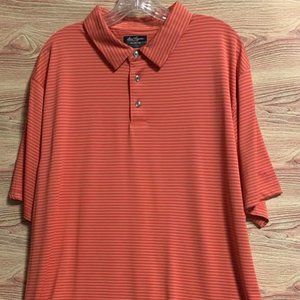 Ben Hogan Performance Polo Salmon with white stripes  Men Size XL NEW